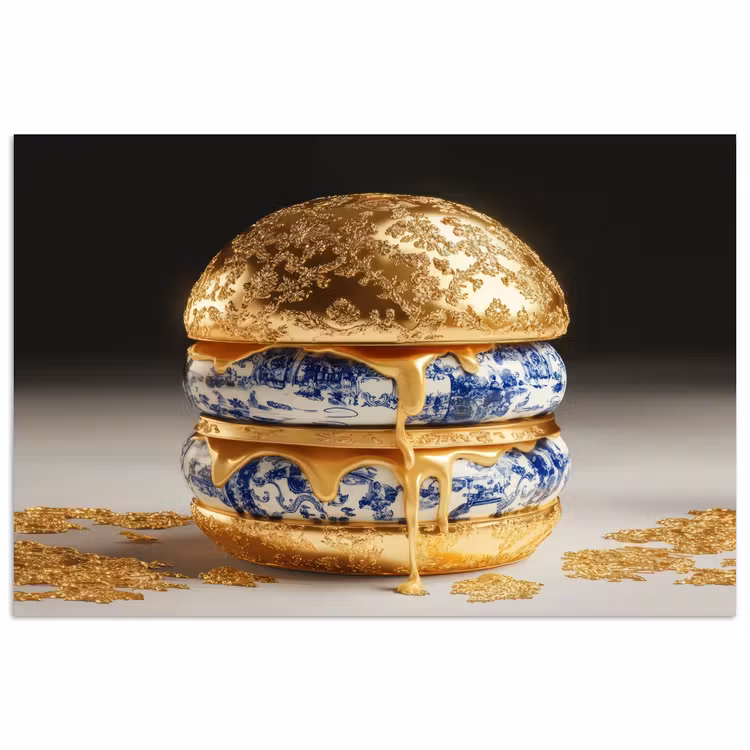 Poster – Delftsblauw - Goud - Burger
