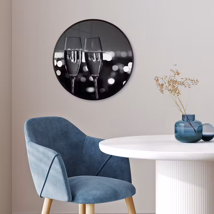 Ronde fotolijst - Bubbels - Proosten - Champagneglazen - Stadslichten — 4