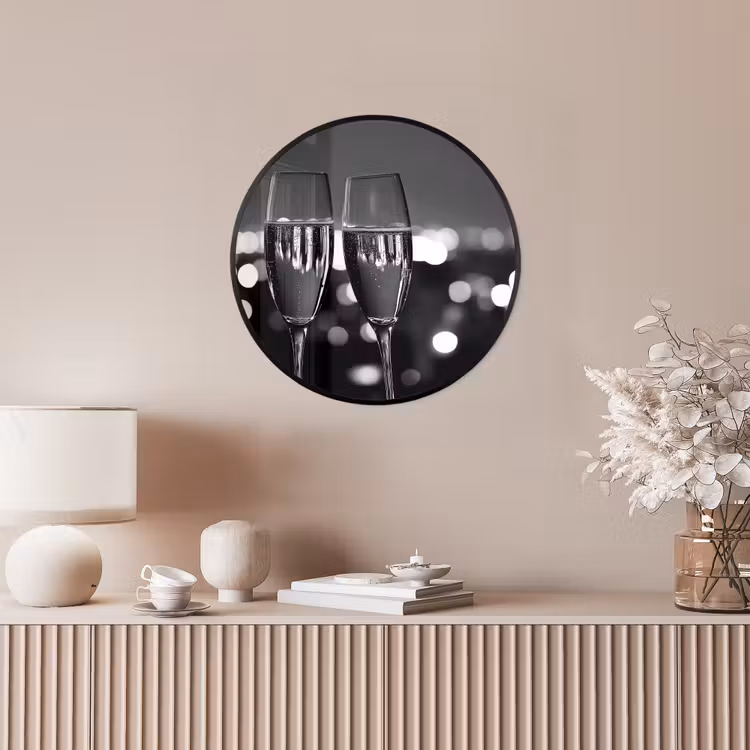 Ronde fotolijst - Bubbels - Proosten - Champagneglazen - Stadslichten — 5