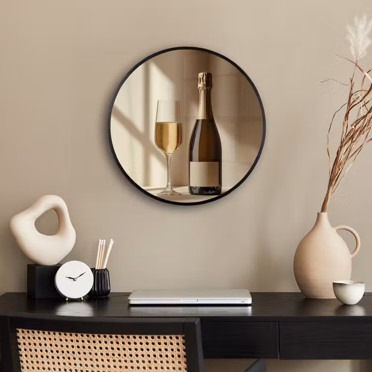 Ronde fotolijst - Champagne - Beige - Schaduw - Bubbels — 3