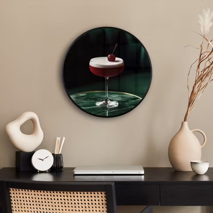 Ronde fotolijst - Kers - Cocktail - Rood - Marmer — 3
