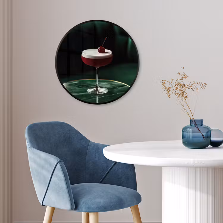 Ronde fotolijst - Kers - Cocktail - Rood - Marmer — 4