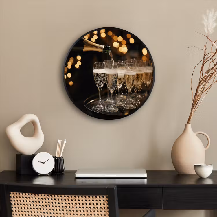 Ronde fotolijst - Lichtjes - Champagne - Glazen — 3