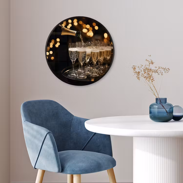 Ronde fotolijst - Lichtjes - Champagne - Glazen — 4