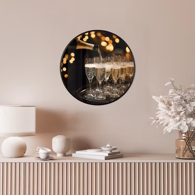 Ronde fotolijst - Lichtjes - Champagne - Glazen — 5