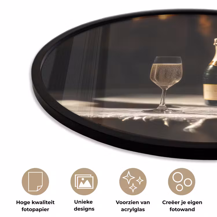 Ronde fotolijst - Prosecco - Bubbels - Sfeervol - Drank — 2