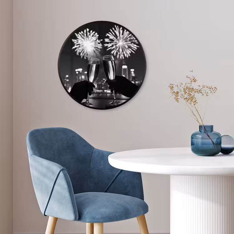 Ronde fotolijst - Vuurwerk - Proosten - Skyline - Champagne — 4