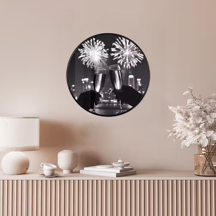 Ronde fotolijst - Vuurwerk - Proosten - Skyline - Champagne — 5