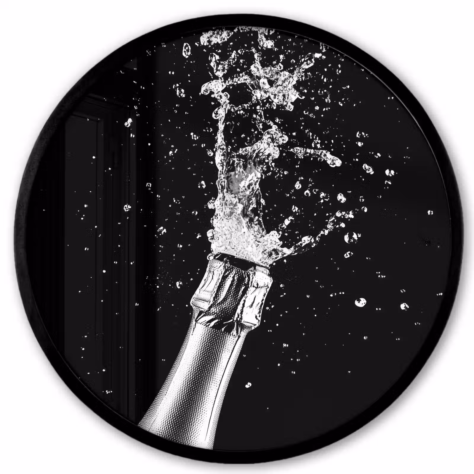 Ronde fotolijst - Champagne - Zwart - Spetters - Popping — 1