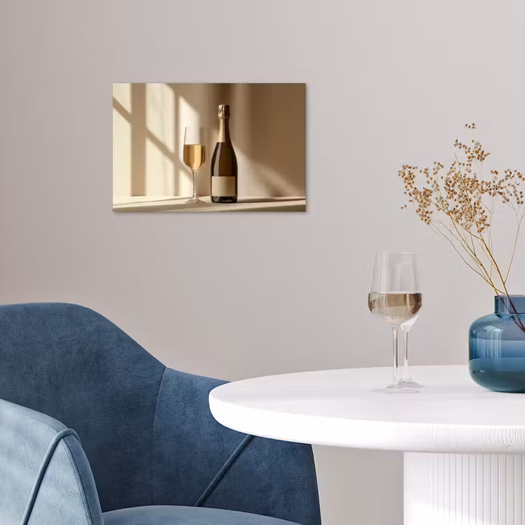 Poster – Champagne - Beige - Schaduw - Bubbels — 4