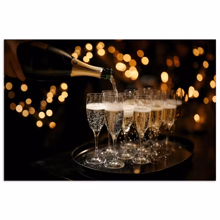 Poster – Lichtjes - Champagne - Glazen — 1