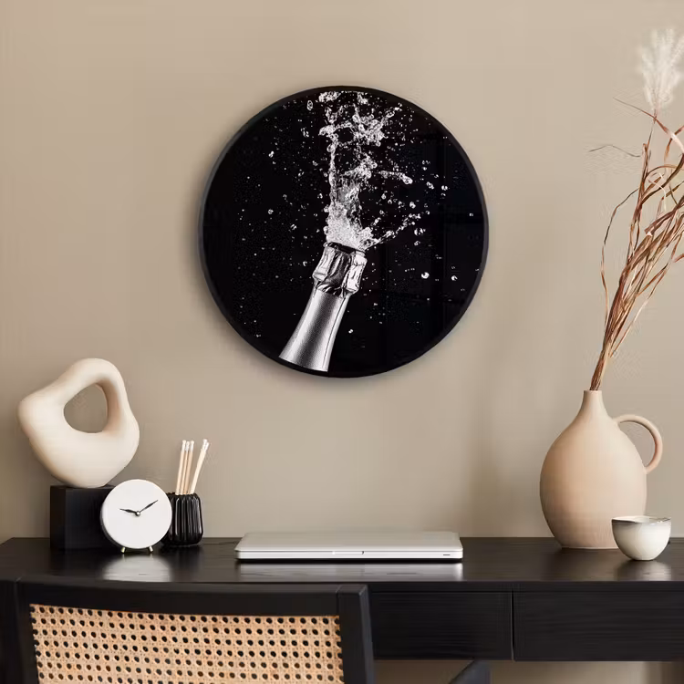 Ronde fotolijst - Champagne - Zwart - Spetters - Popping — 3
