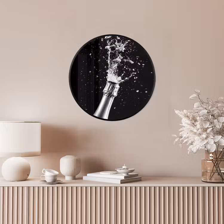 Ronde fotolijst - Champagne - Zwart - Spetters - Popping — 5