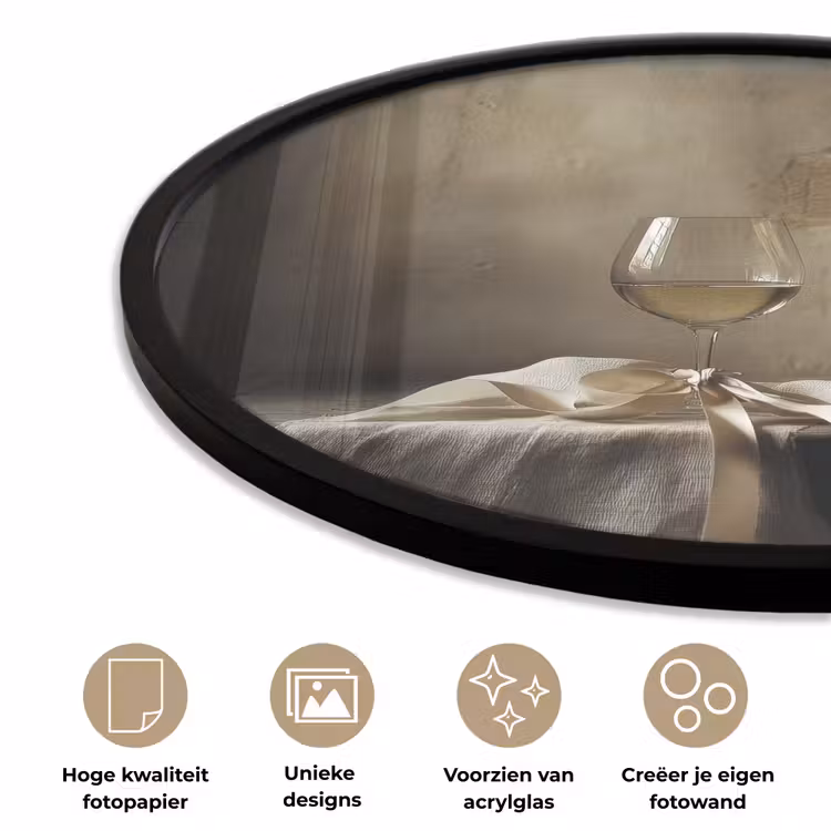 Ronde fotolijst - Strik - Beige - Witte - Wijn — 2