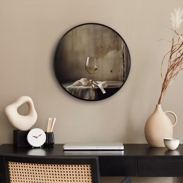 Ronde fotolijst - Strik - Beige - Witte - Wijn — 3