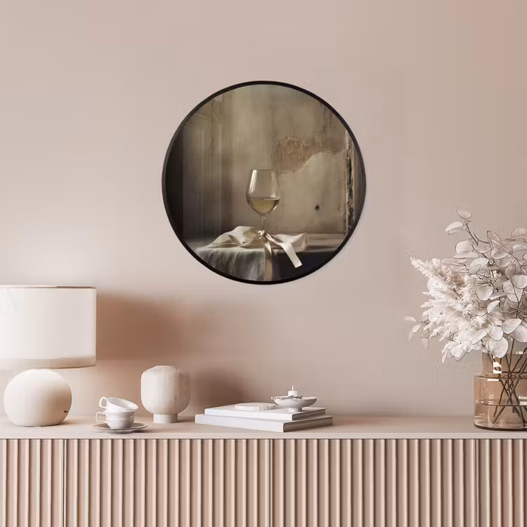 Ronde fotolijst - Strik - Beige - Witte - Wijn — 5