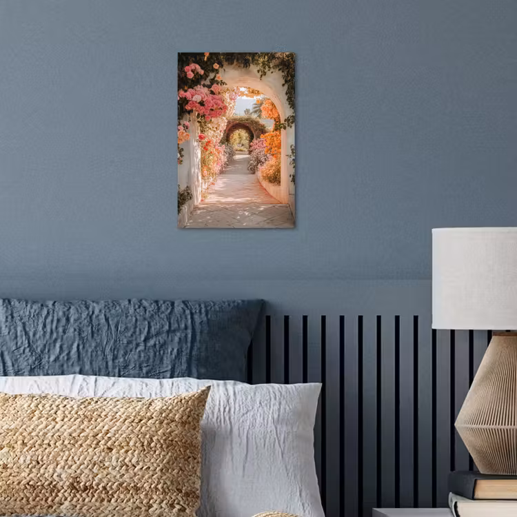 Poster – Doorkijk - Boog - Bloemen - Pastel — 3