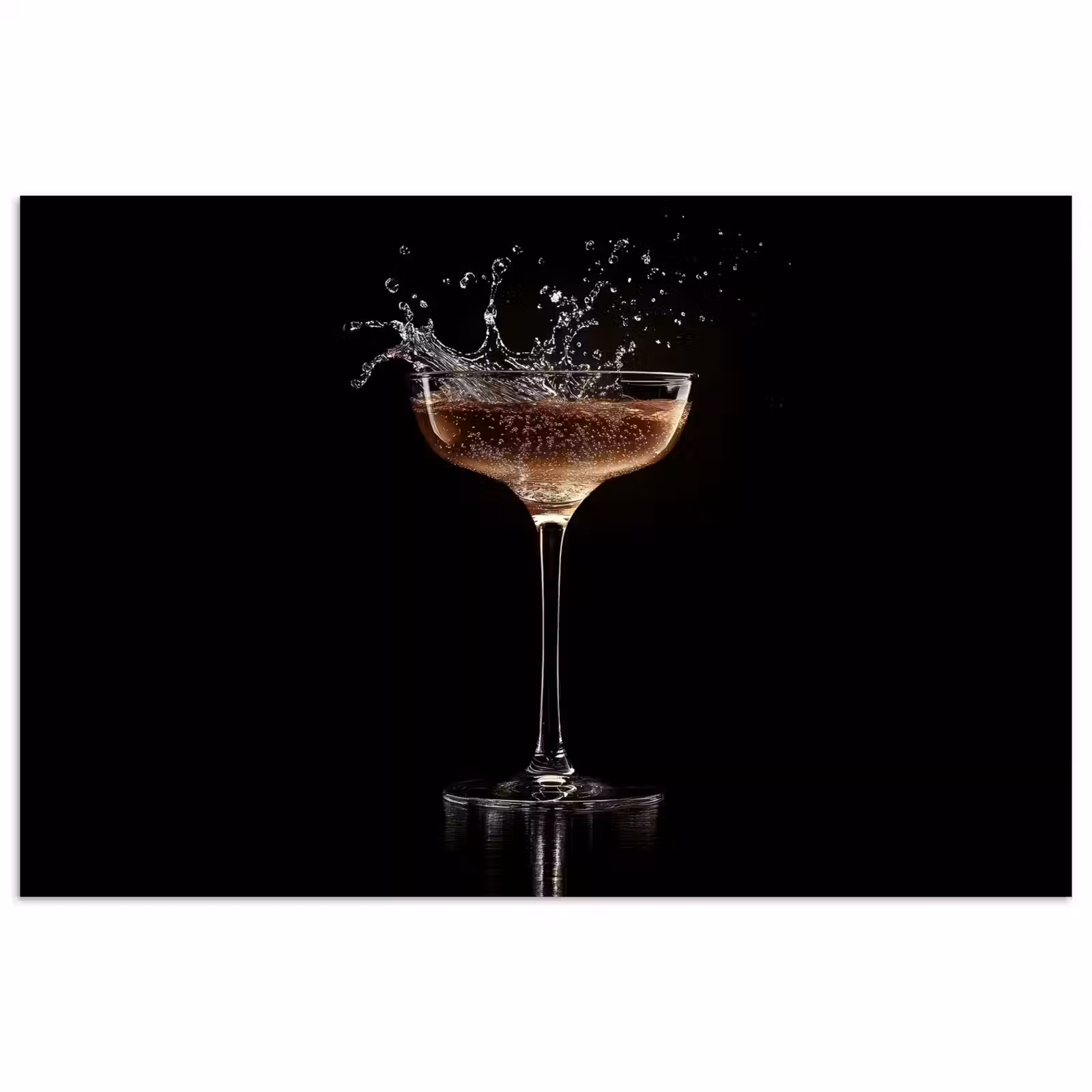 Poster – Cocktail - Zwart - Spetters - Glas — 1