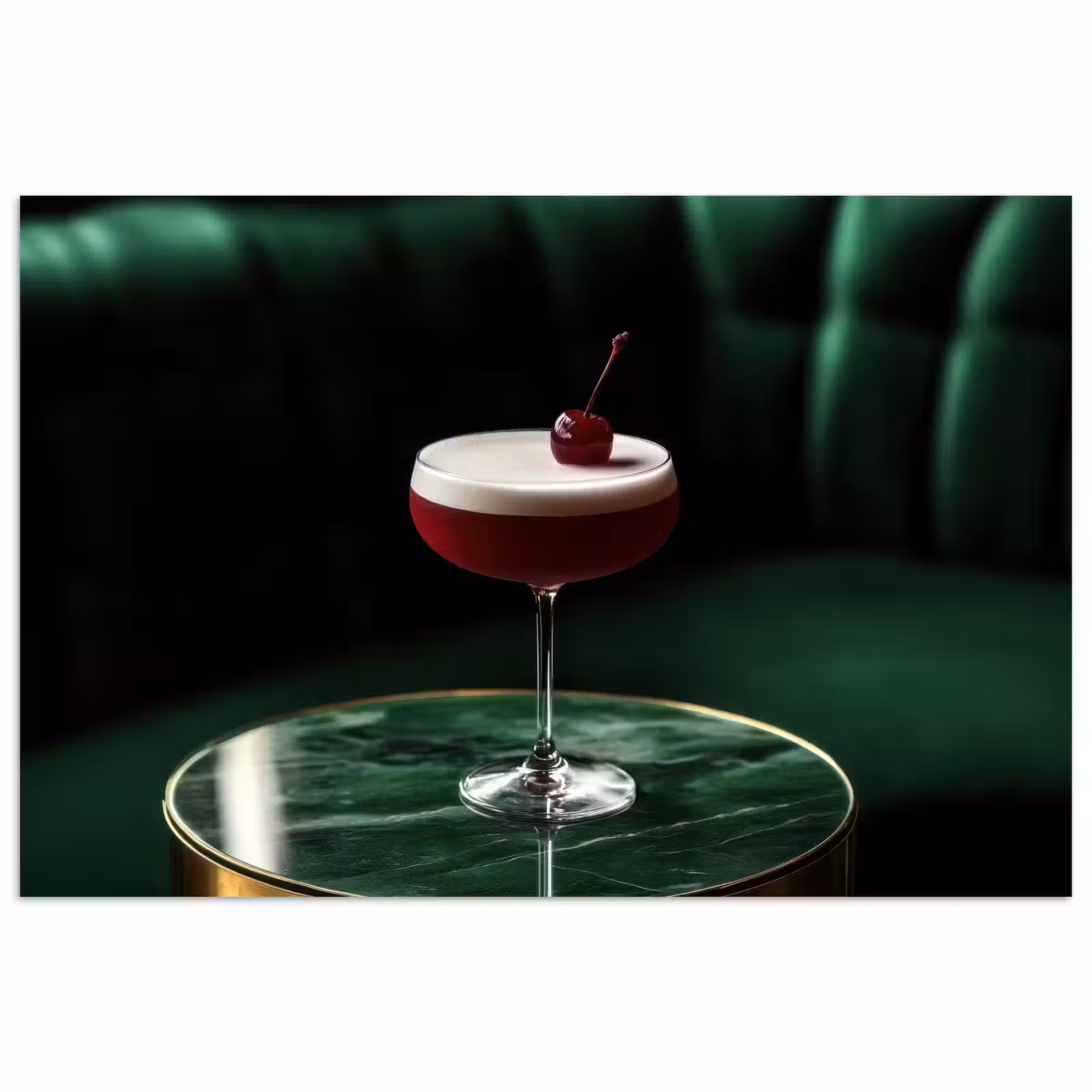 Poster – Kers - Cocktail - Rood - Marmer — 1