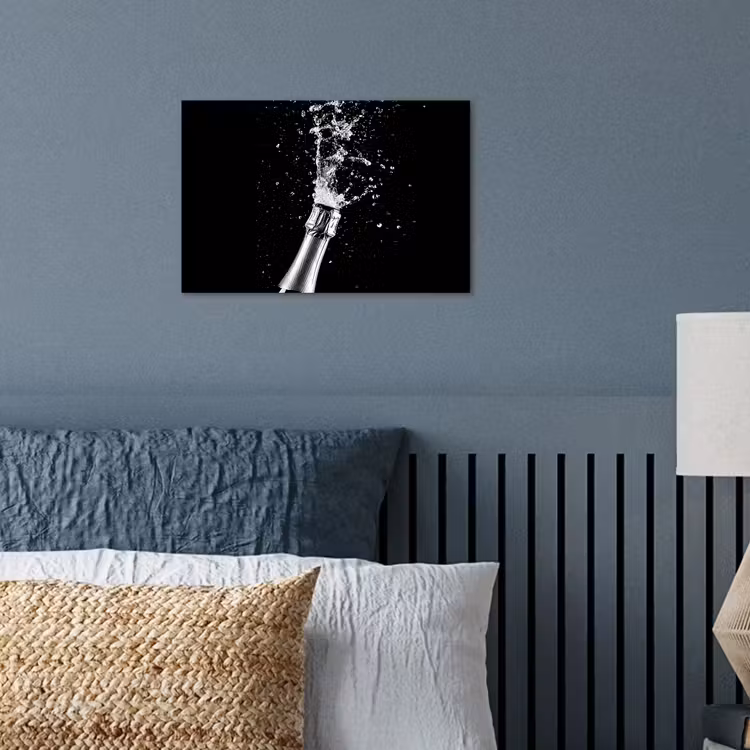 Poster – Champagne - Zwart - Spetters - Popping — 3
