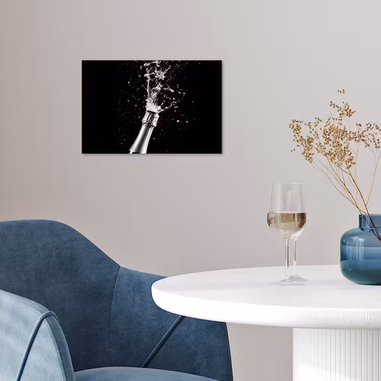 Poster – Champagne - Zwart - Spetters - Popping — 4