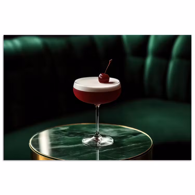 Poster – Kers - Cocktail - Rood - Marmer — 1