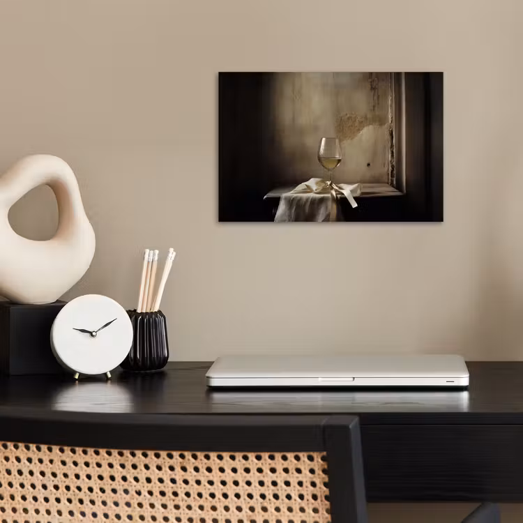 Poster – Strik - Beige - Witte - Wijn — 2