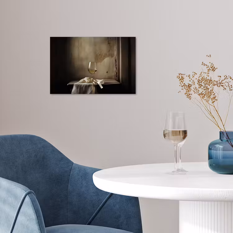 Poster – Strik - Beige - Witte - Wijn — 4