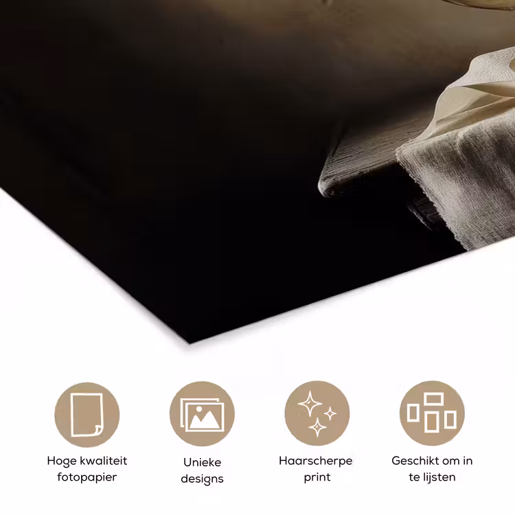 Poster – Strik - Beige - Witte - Wijn — 5