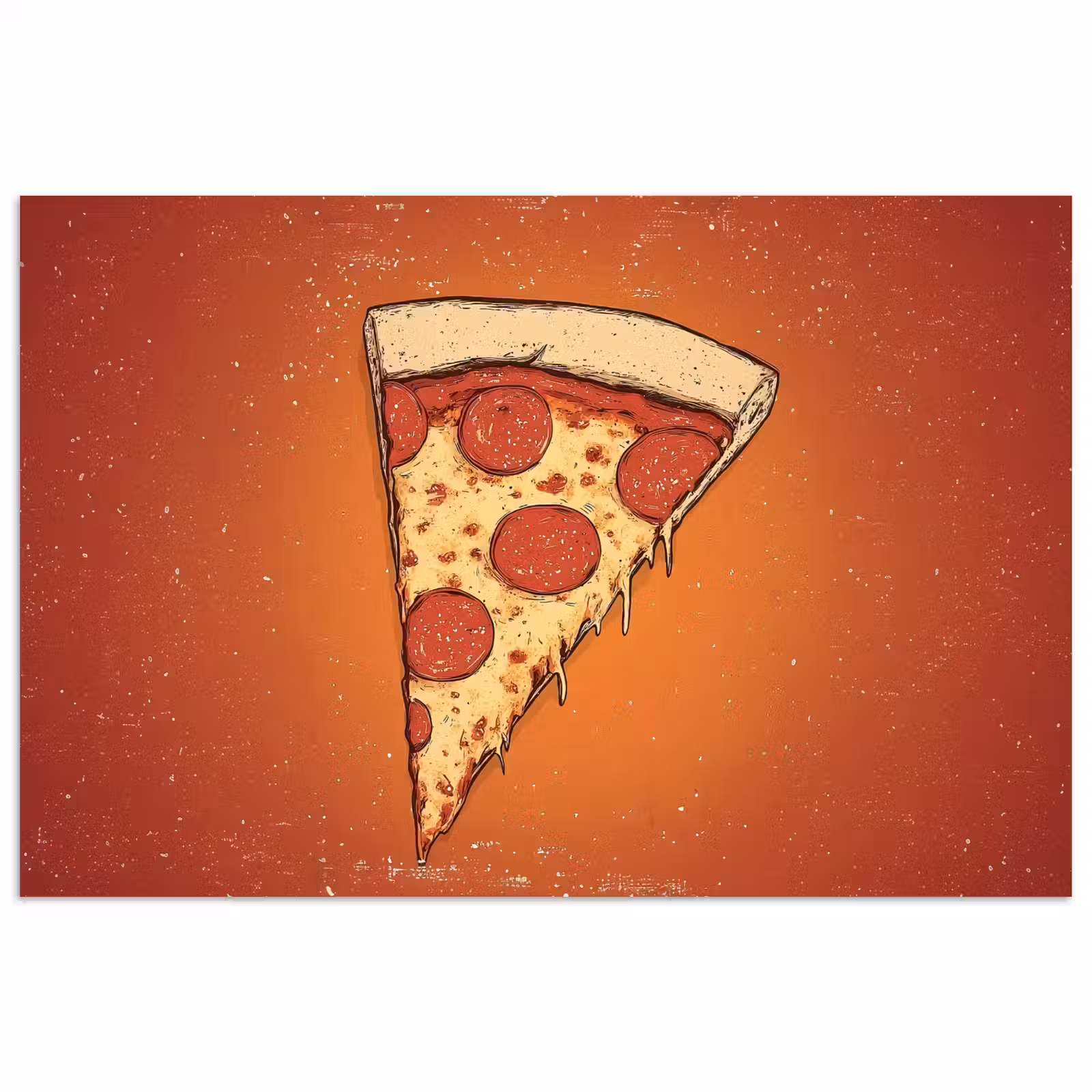 Poster – Pizza - Kaas - Rood - Pepperoni — 1
