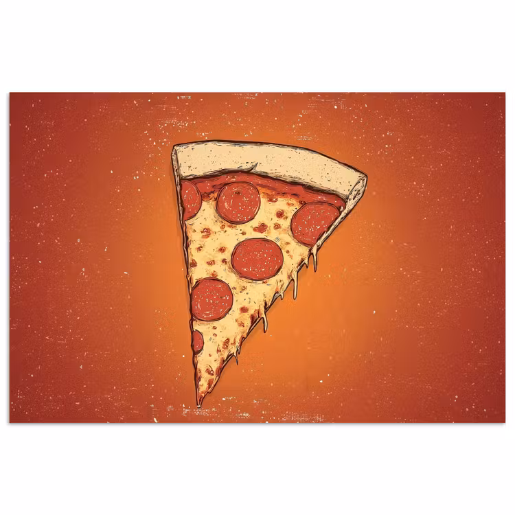 Poster – Pizza - Kaas - Rood - Pepperoni — 1