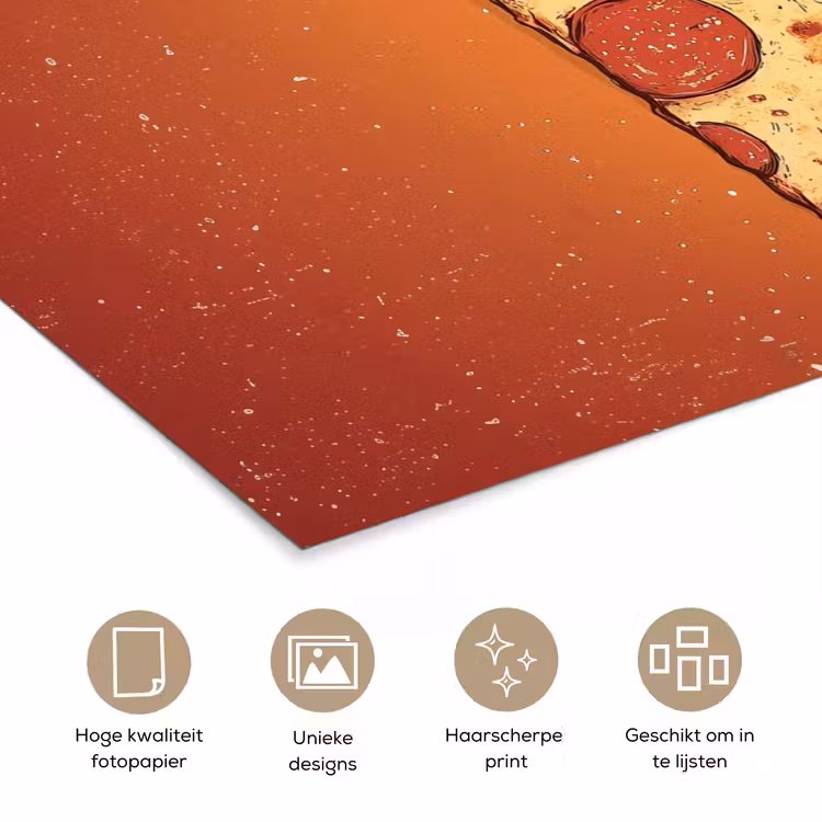 Poster – Pizza - Kaas - Rood - Pepperoni — 5