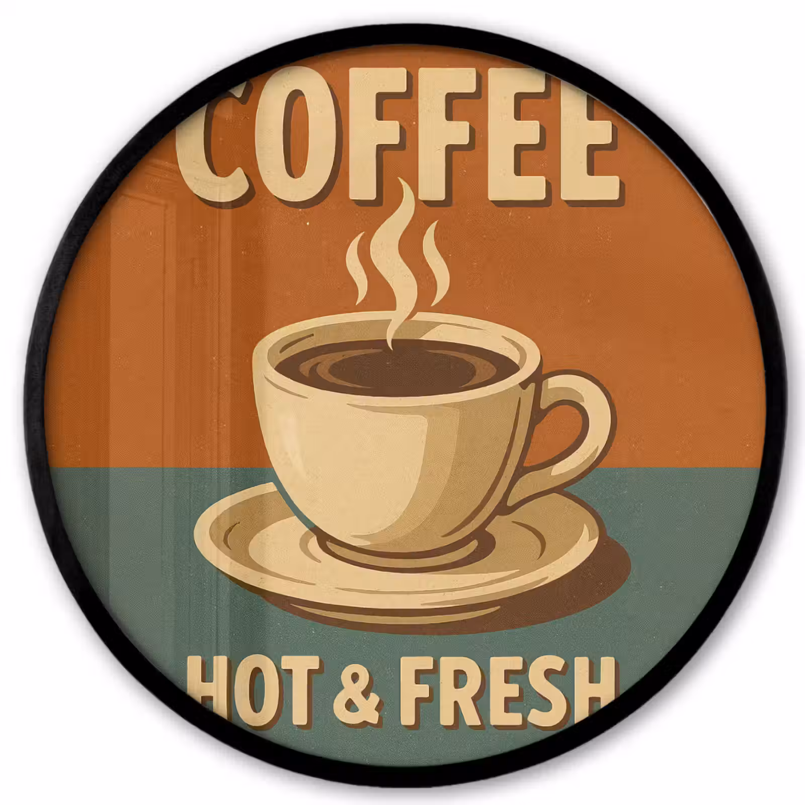 Ronde fotolijst - Koffie - Kop - Vintage - Quote — 1