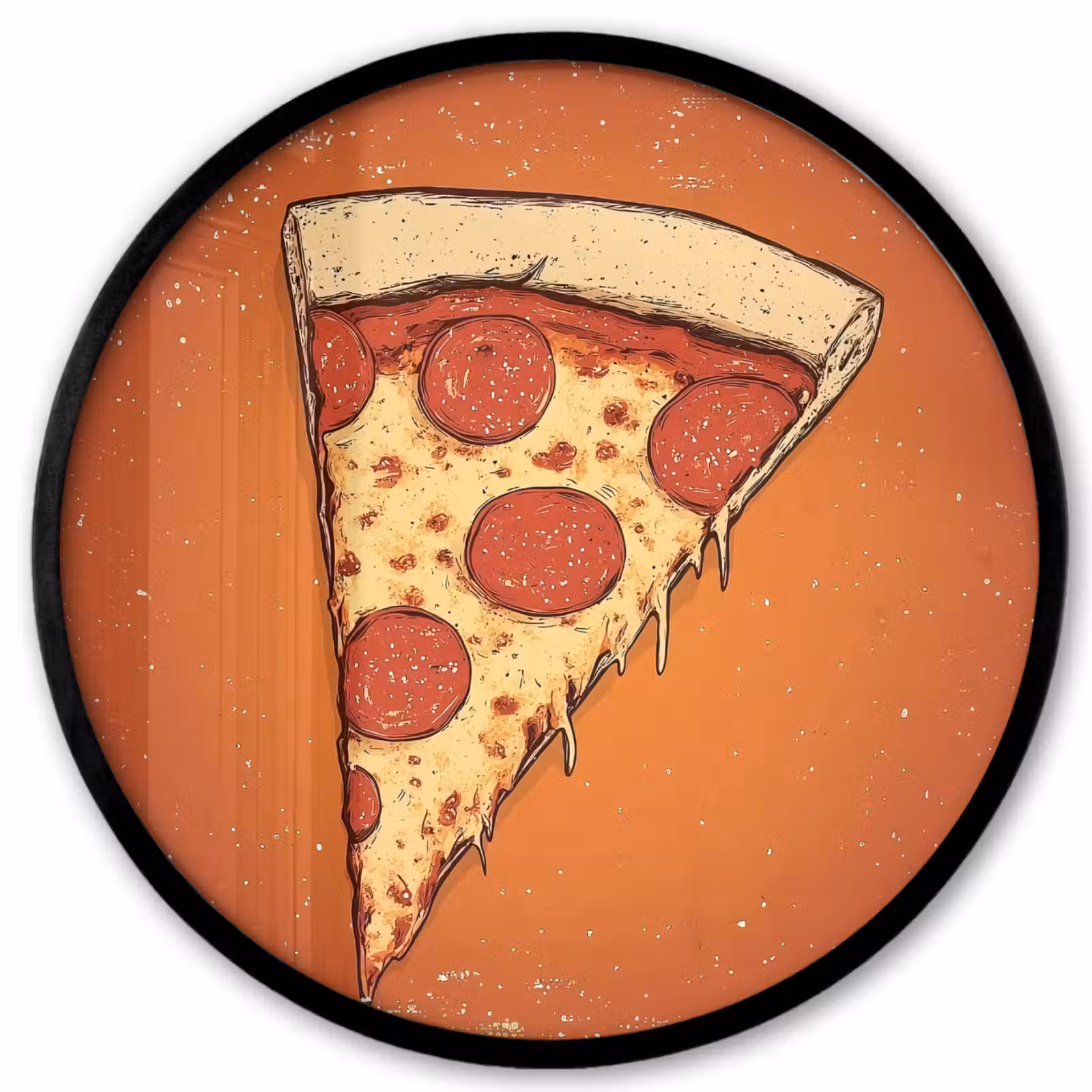 Ronde fotolijst - Pizza - Kaas - Rood - Pepperoni — 1
