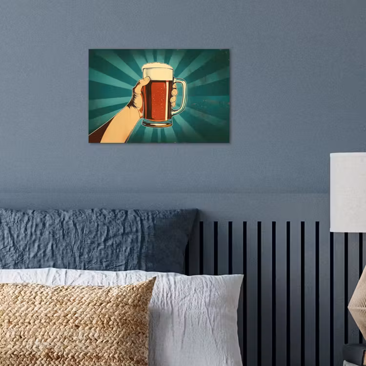 Poster – Bierglas - Schuim - Retro - Groen — 3