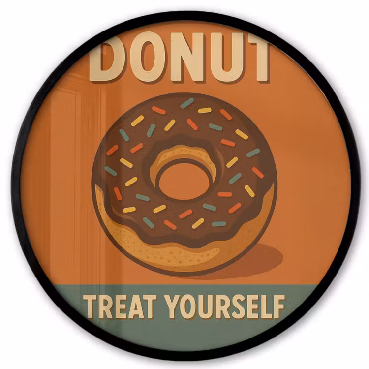 Ronde fotolijst - Donut - Spikkels - Kleurrijk - Quote — 1