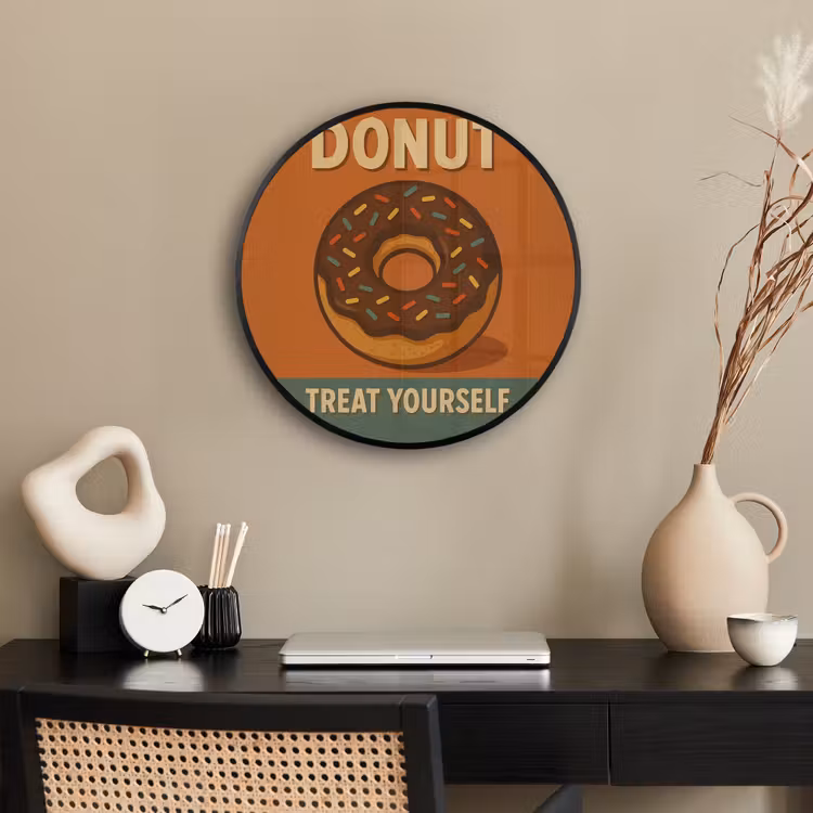 Ronde fotolijst - Donut - Spikkels - Kleurrijk - Quote — 3
