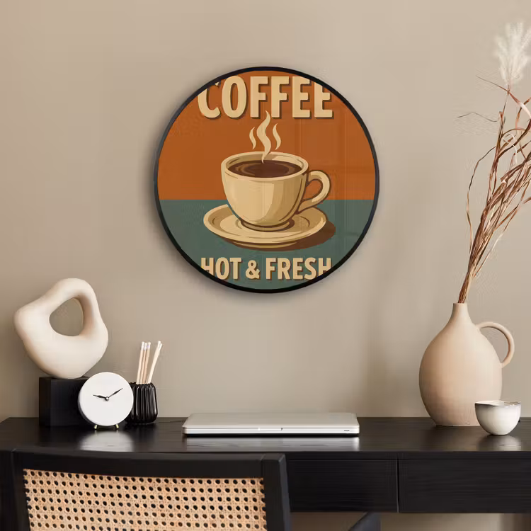 Ronde fotolijst - Koffie - Kop - Vintage - Quote — 3