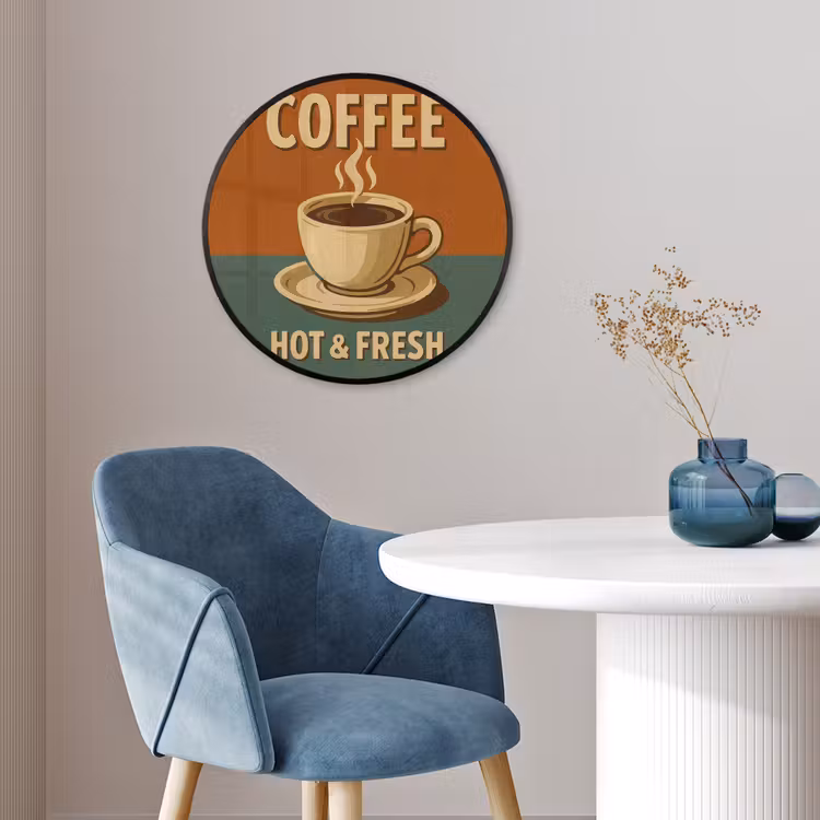 Ronde fotolijst - Koffie - Kop - Vintage - Quote — 4