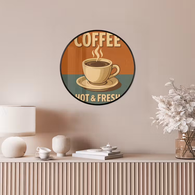 Ronde fotolijst - Koffie - Kop - Vintage - Quote — 5