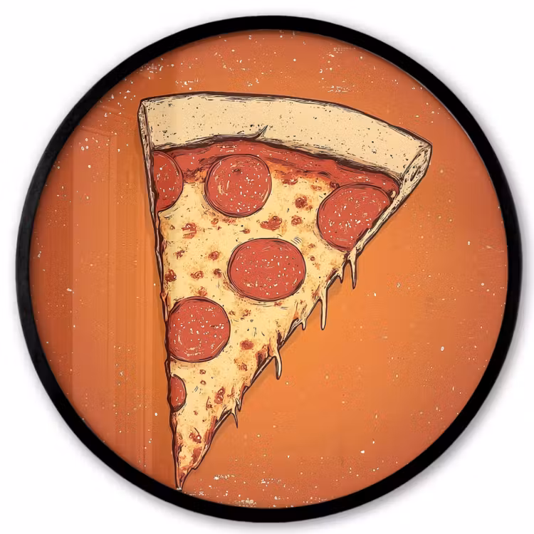 Ronde fotolijst - Pizza - Kaas - Rood - Pepperoni — 1