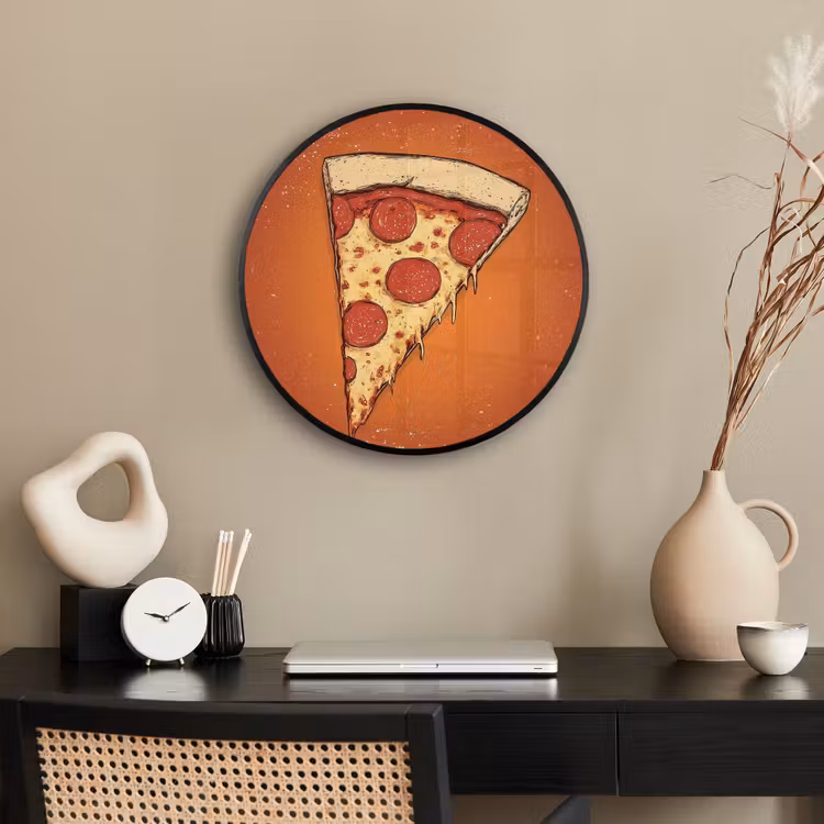 Ronde fotolijst - Pizza - Kaas - Rood - Pepperoni — 3