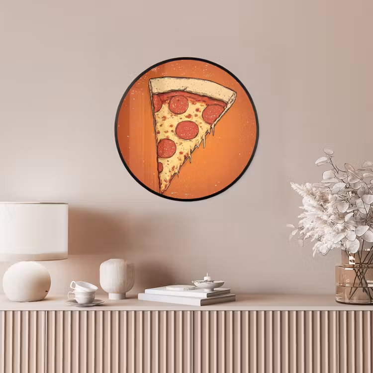 Ronde fotolijst - Pizza - Kaas - Rood - Pepperoni — 5