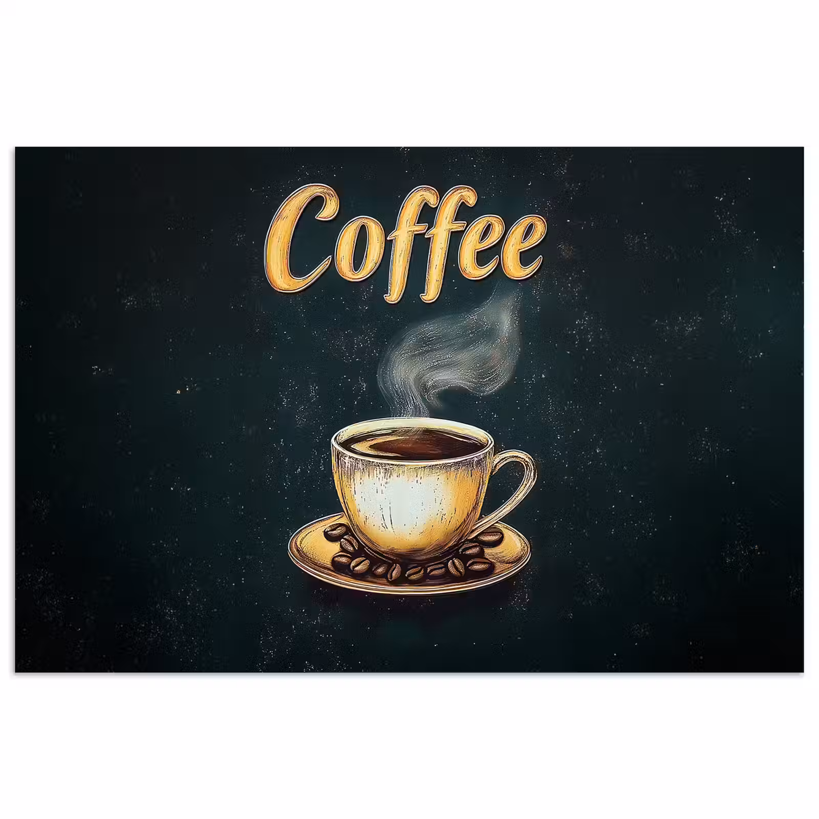 Poster – Koffie - Schotel - Koffiebonen - Retro — 1