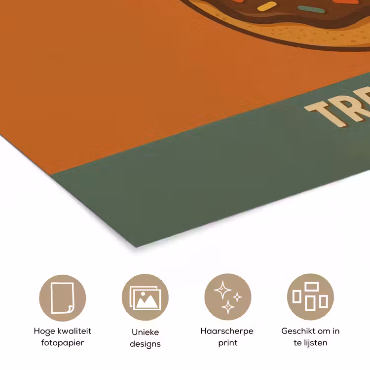 Poster – Donut - Spikkels - Kleurrijk - Quote — 5
