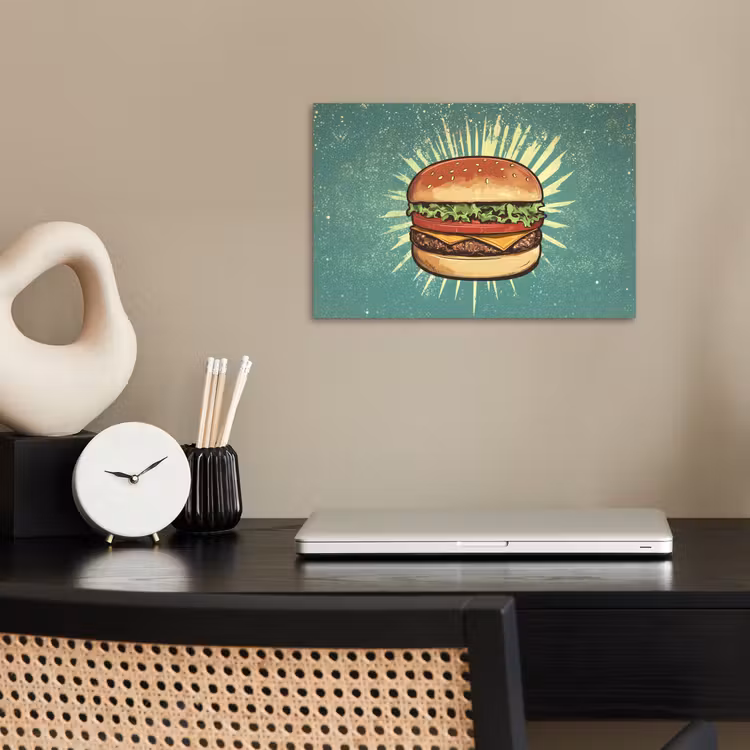 Poster – Hamburger - Illustratie - Sla - Kaas — 2