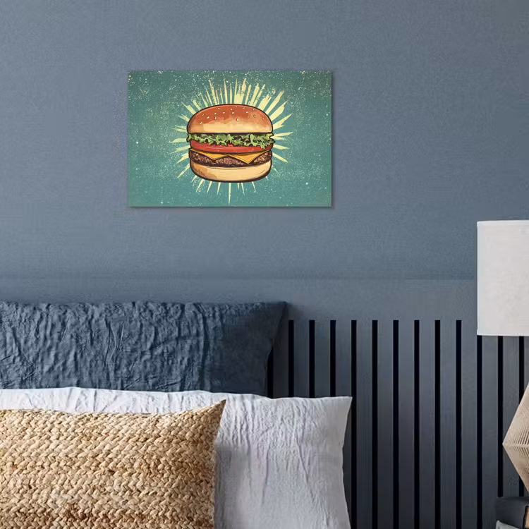 Poster – Hamburger - Illustratie - Sla - Kaas — 3