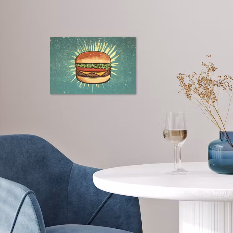 Poster – Hamburger - Illustratie - Sla - Kaas — 4