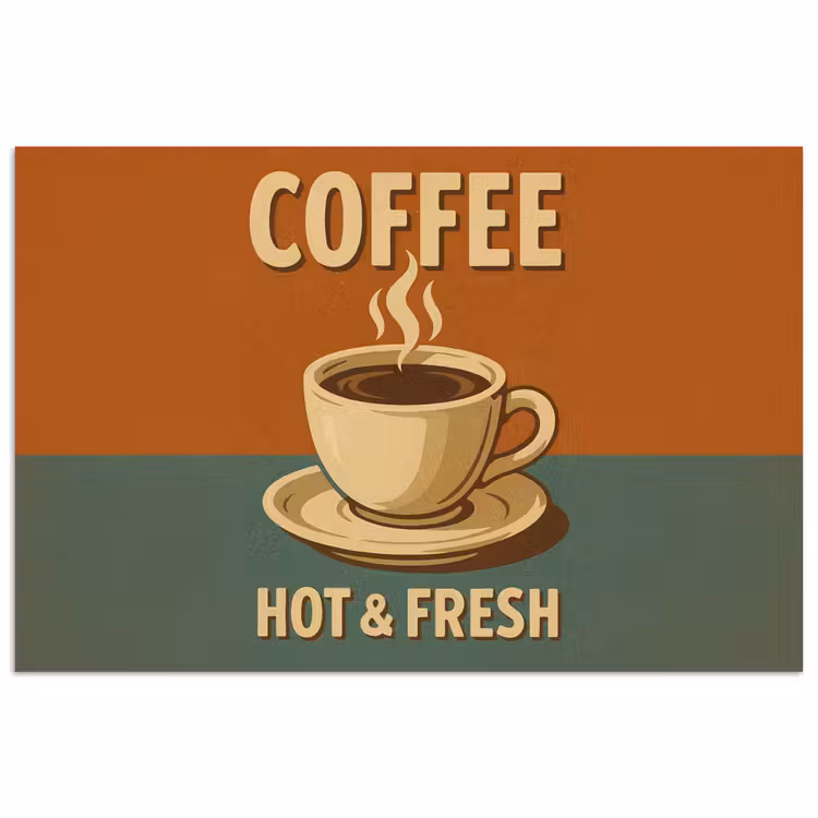 Poster – Koffie - Kop - Vintage - Quote — 1
