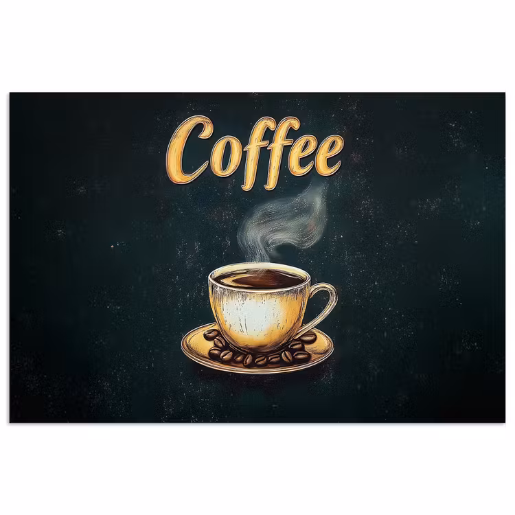 Poster – Koffie - Schotel - Koffiebonen - Retro — 1